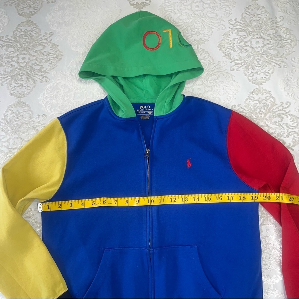 Polo Ralph Lauren Boys Color Blocked Full Zip Hoodie Jacket Size Large 14-16 - Picture 8 of 10